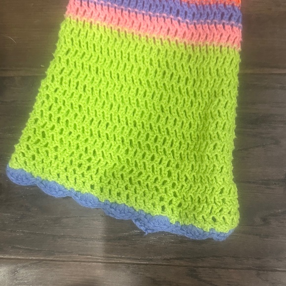 Hippie Rose Scoop Neck Sweater in Pink, Orange, and Green Stripes - Picture 4 of 6